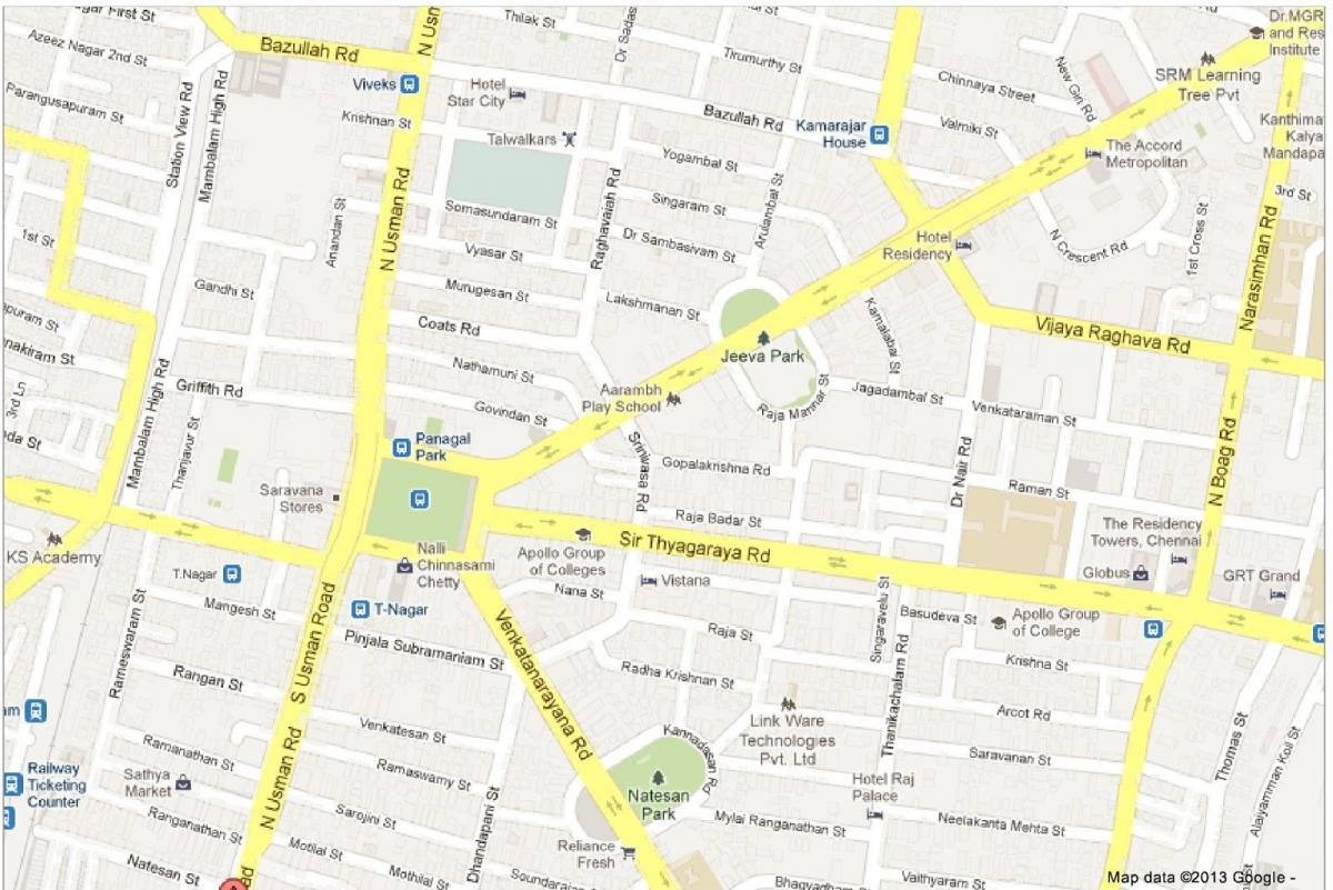 Karte von Chennai, t Nagar