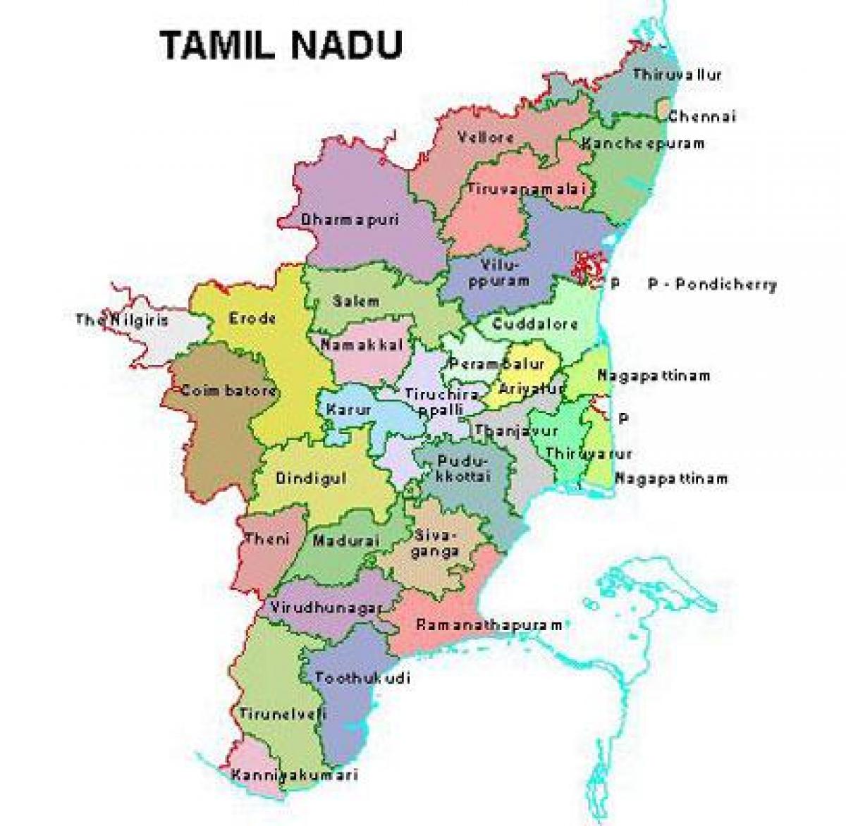 Karte von Chennai Tamil Nadu