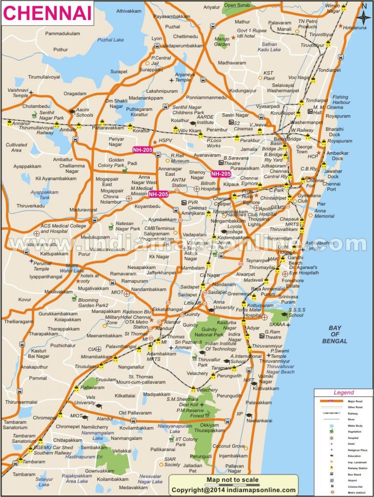 Chennai city Karte