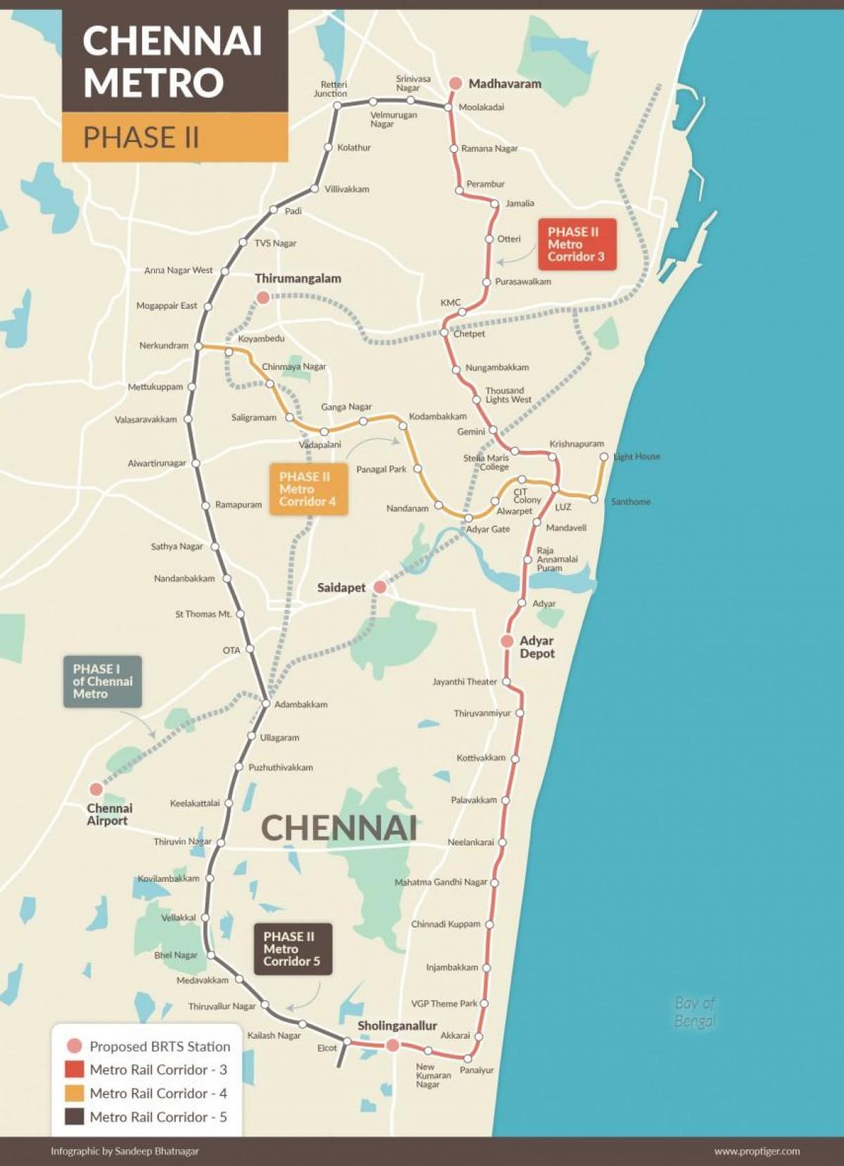 Chennai metro rail-route-map-phase 2