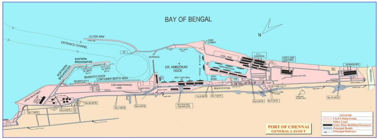 Karte von Chennai port