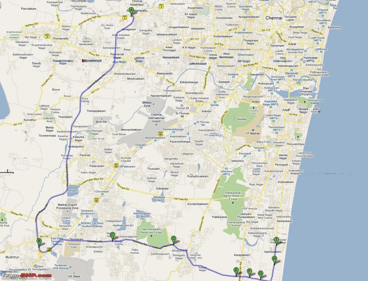 route map Chennai