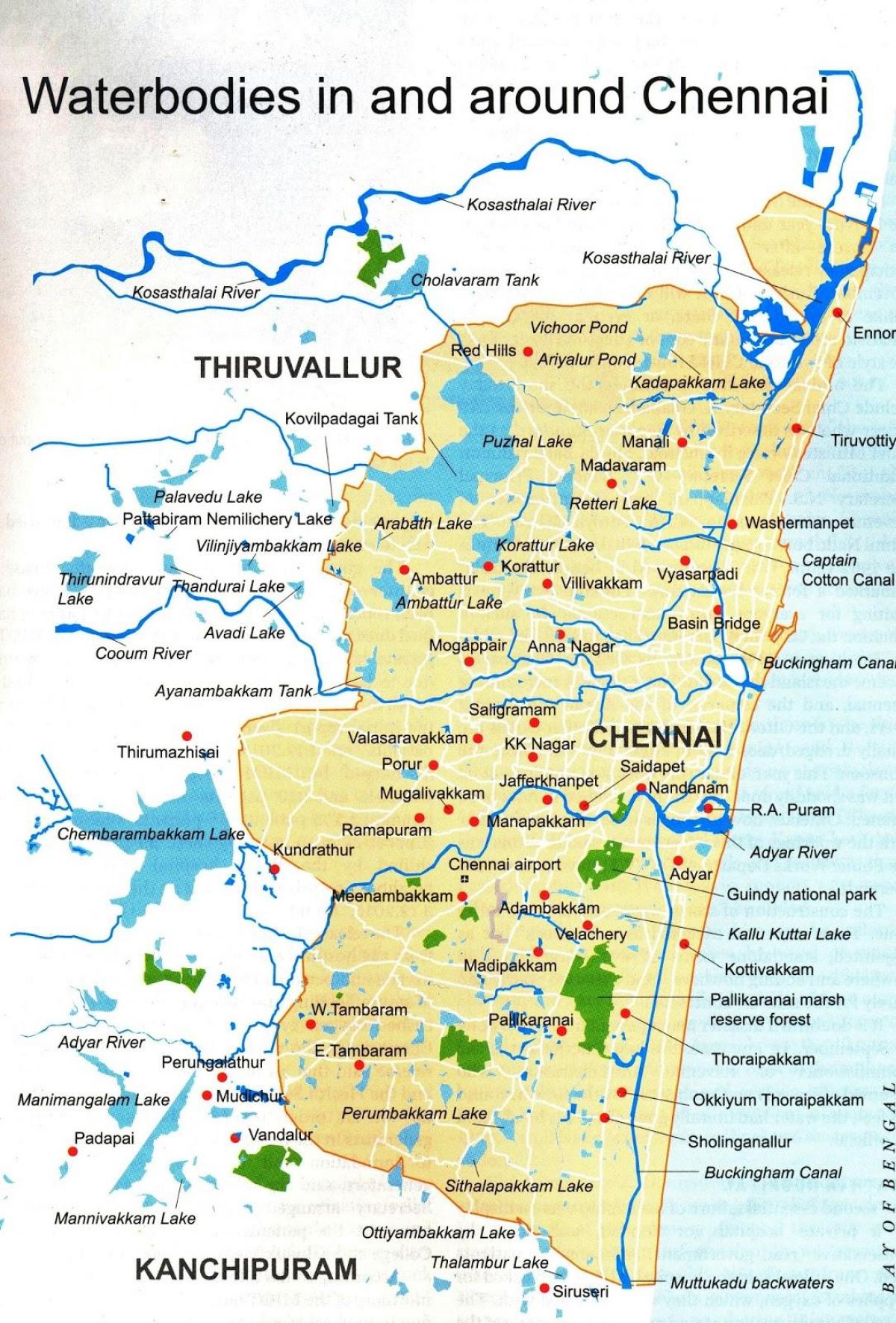 Chennai Gewässer anzeigen
