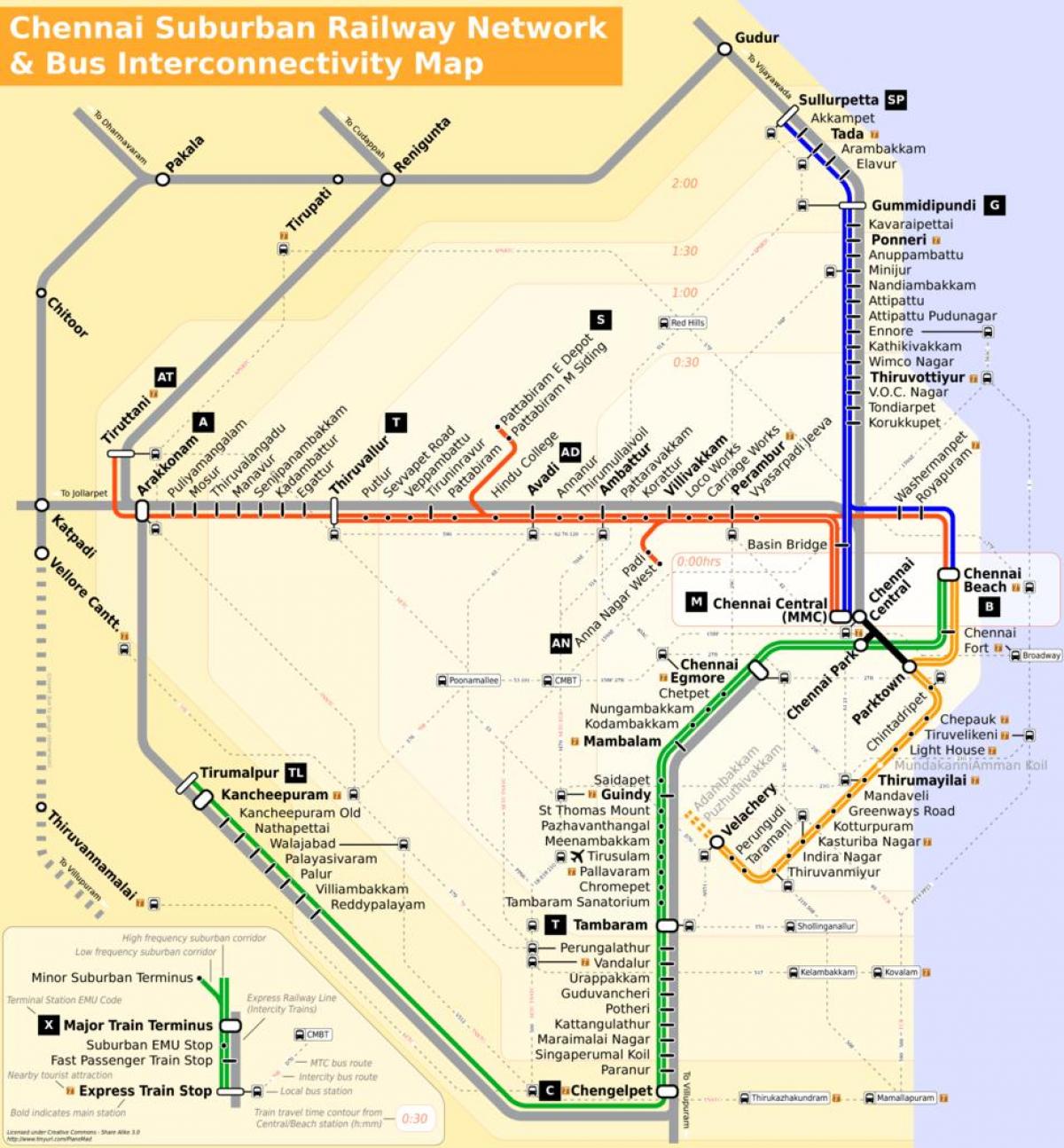 Chennai Zug route anzeigen