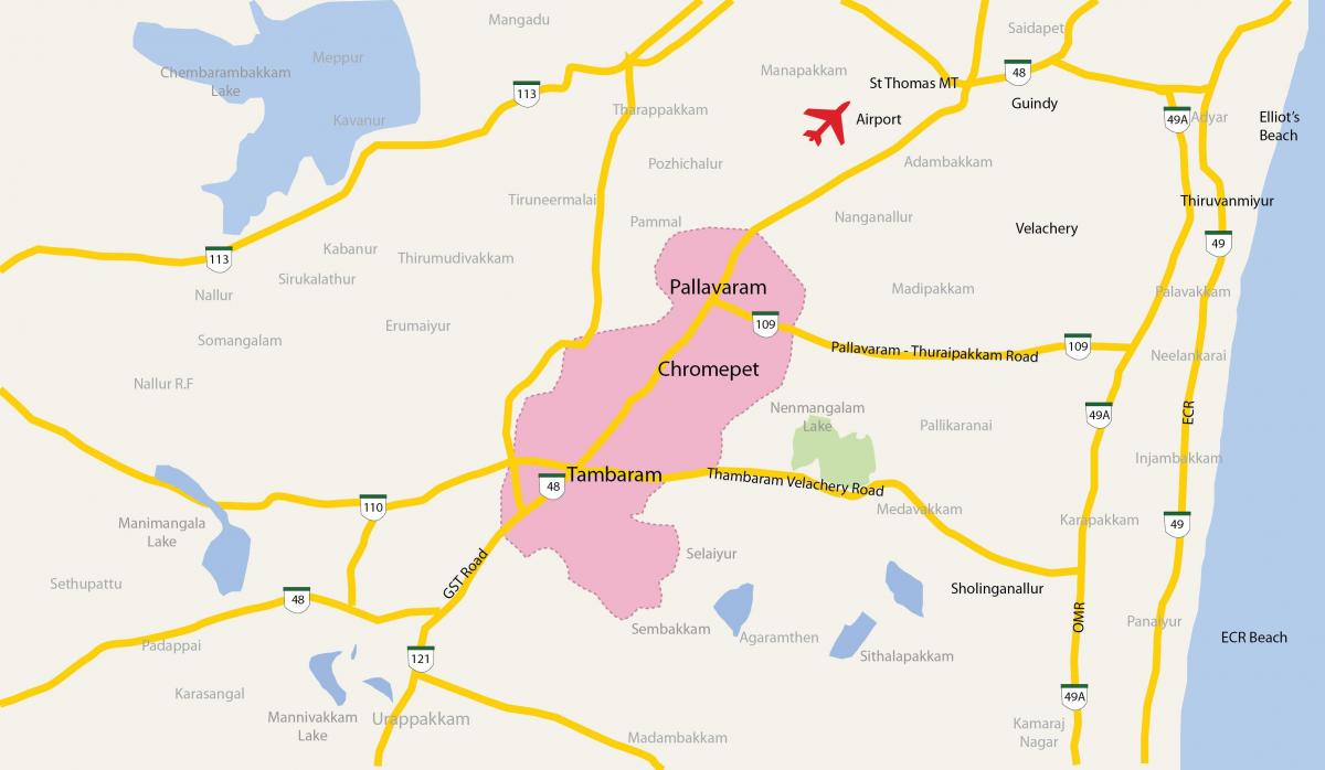 Karte von Tambaram Chennai