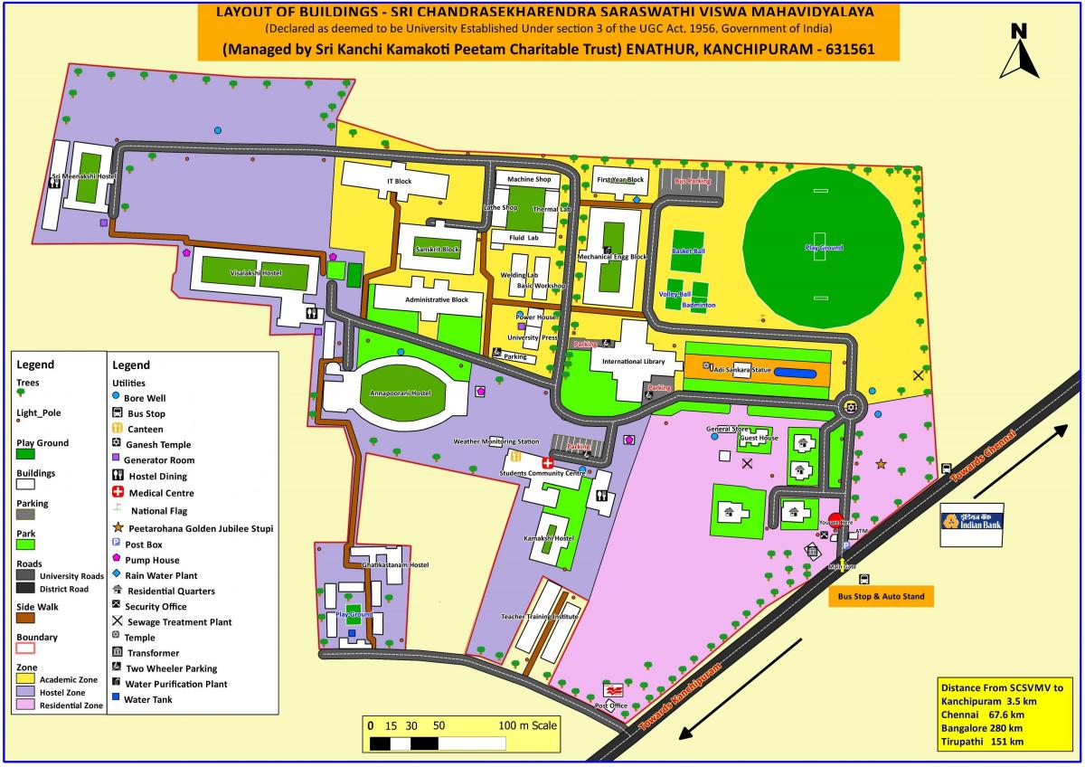 Karte von VIT Chennai Campus
