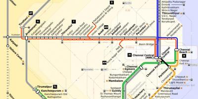 Chennai Stadtplan mit Buslinien