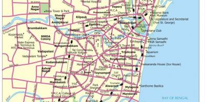 Straßenkarte von Chennai