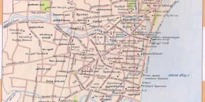 Route Karte von Chennai