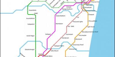 Chennai lokalen Zug route anzeigen