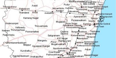 Chennai Landkarte mit Anweisungen