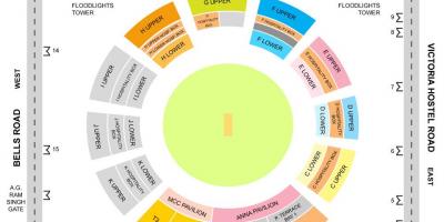 Chepauk Stadion steht-layout anzeigen